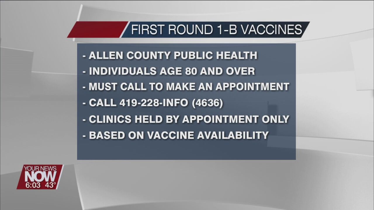 Allen County Public Health announces Phase 1-B vaccination procedures